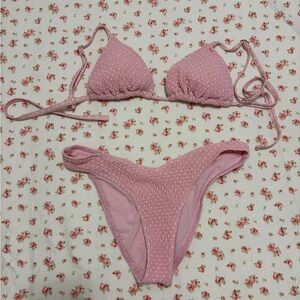 Hollister pink and white polka dot bikini, never worn but no tags